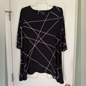 Alfani Black and White Line Pattern Tunic